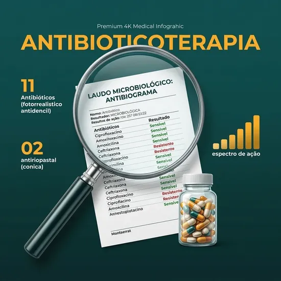 Mockup do bônus Guia de Decisão em Antibioticoterapia